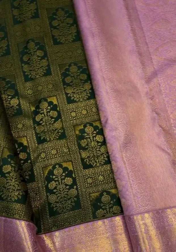 kesudi dark green festive saree