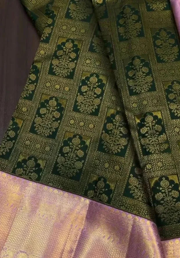 kesudi dark green wedding saree