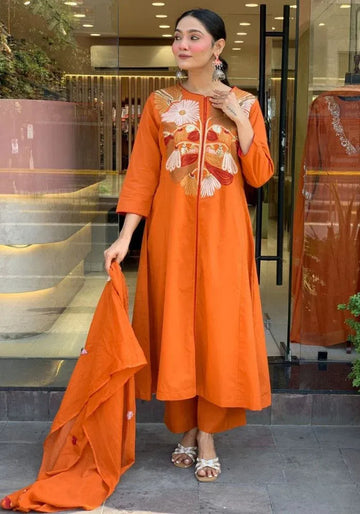 kesudi kurta set orange