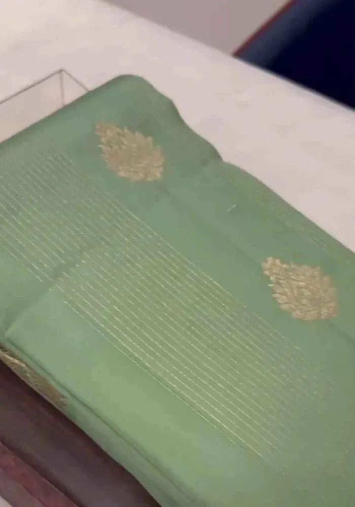 kesudi mint green silk saree