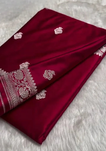 kesudi pink banarasi satin saree