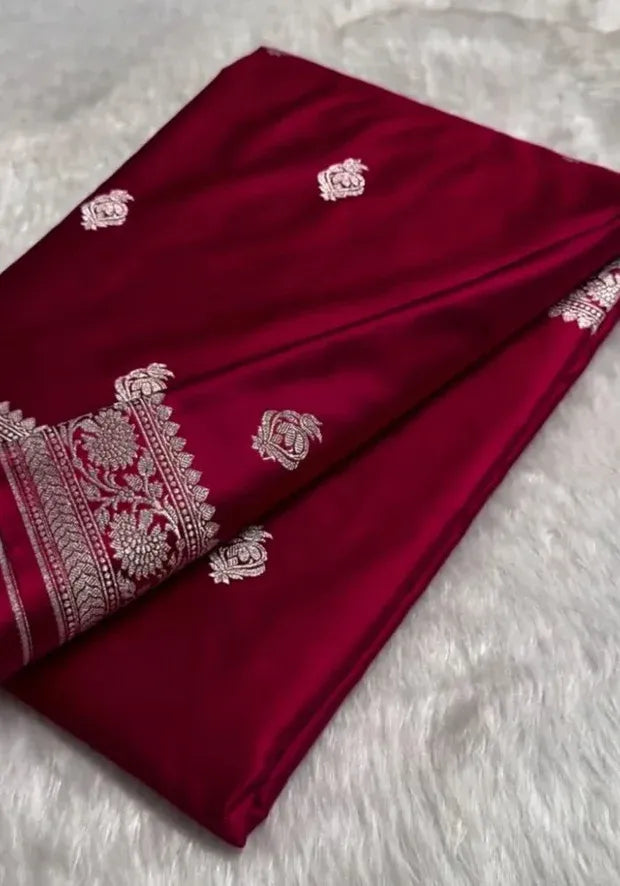 kesudi pink banarasi satin saree