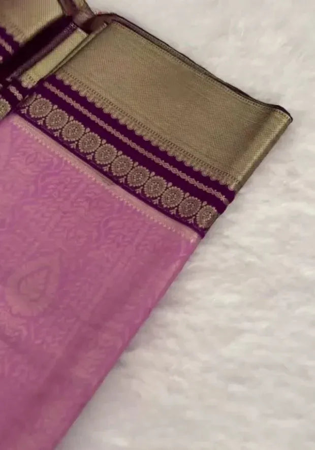 kesudi pink banarasi silk sari