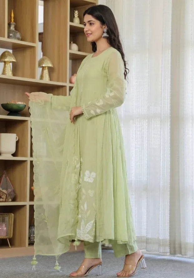 kesudi pista cotton kurta set