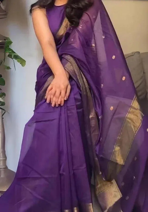kesudi purple banarasi festival saree