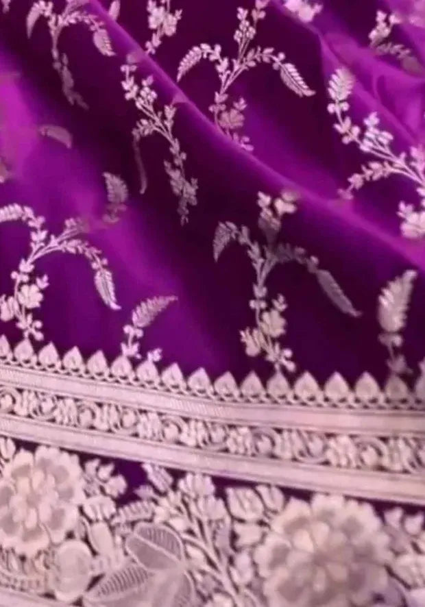 kesudi purple banarasi silk saree