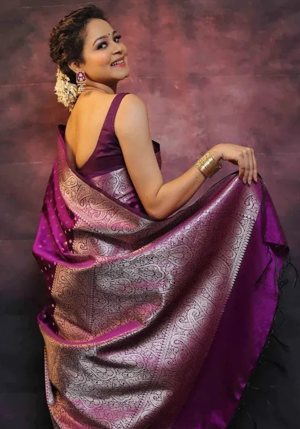 kesudi purple lichi silk saree