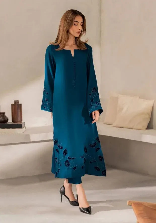 kesudi silk kurta set blue