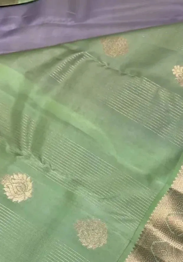 kesudi silk saree mint green