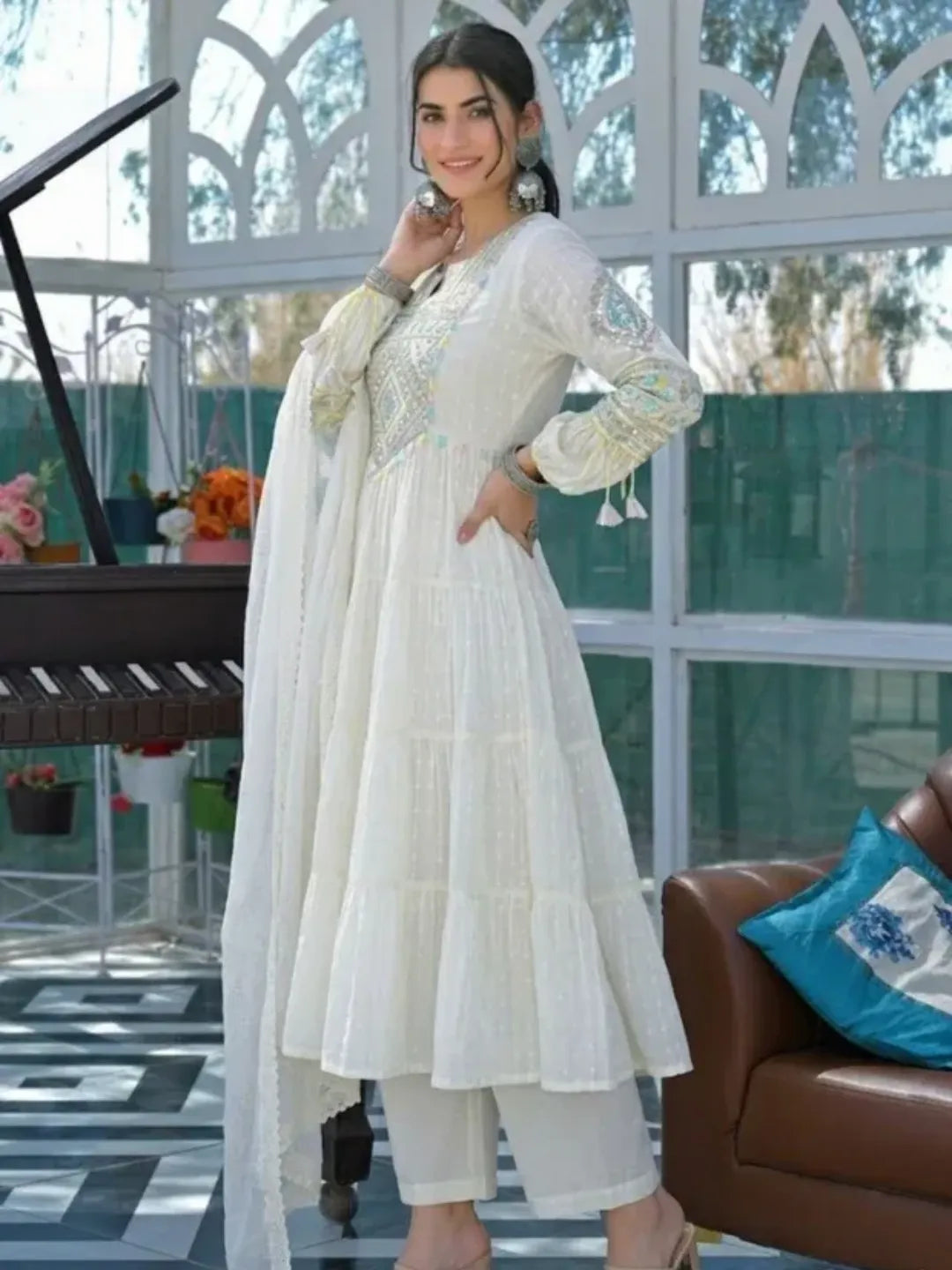 kesudi white cotton kurta set