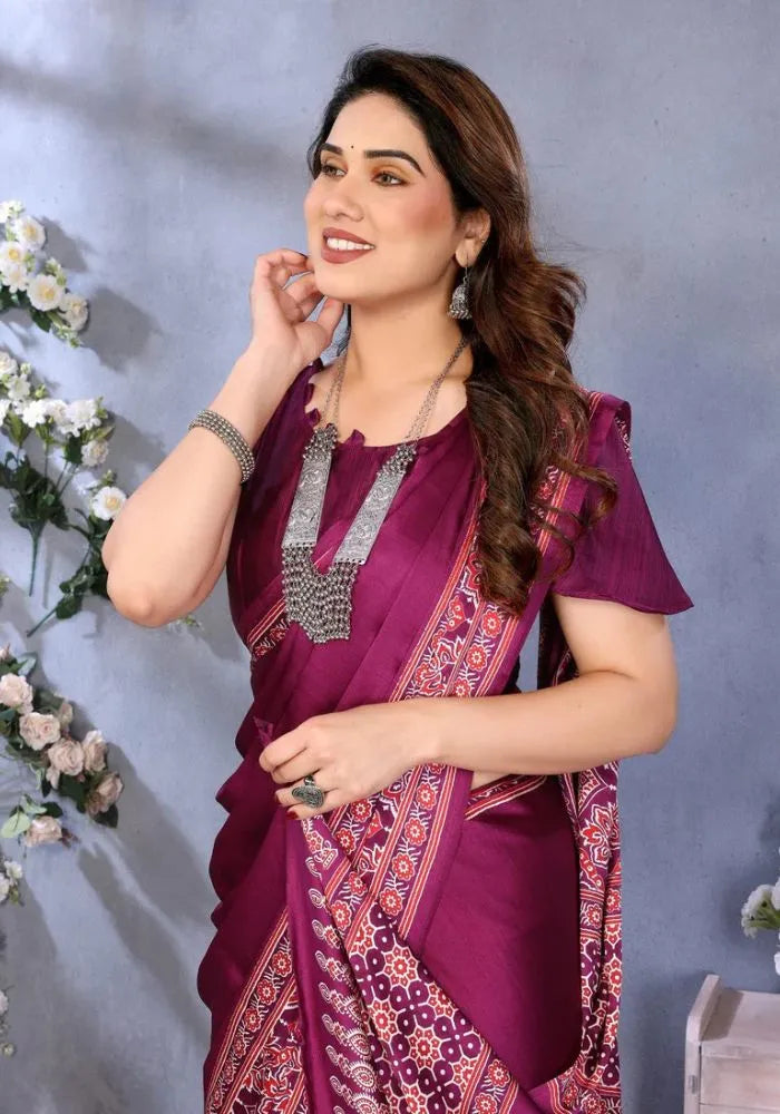 kesudi wine print saree