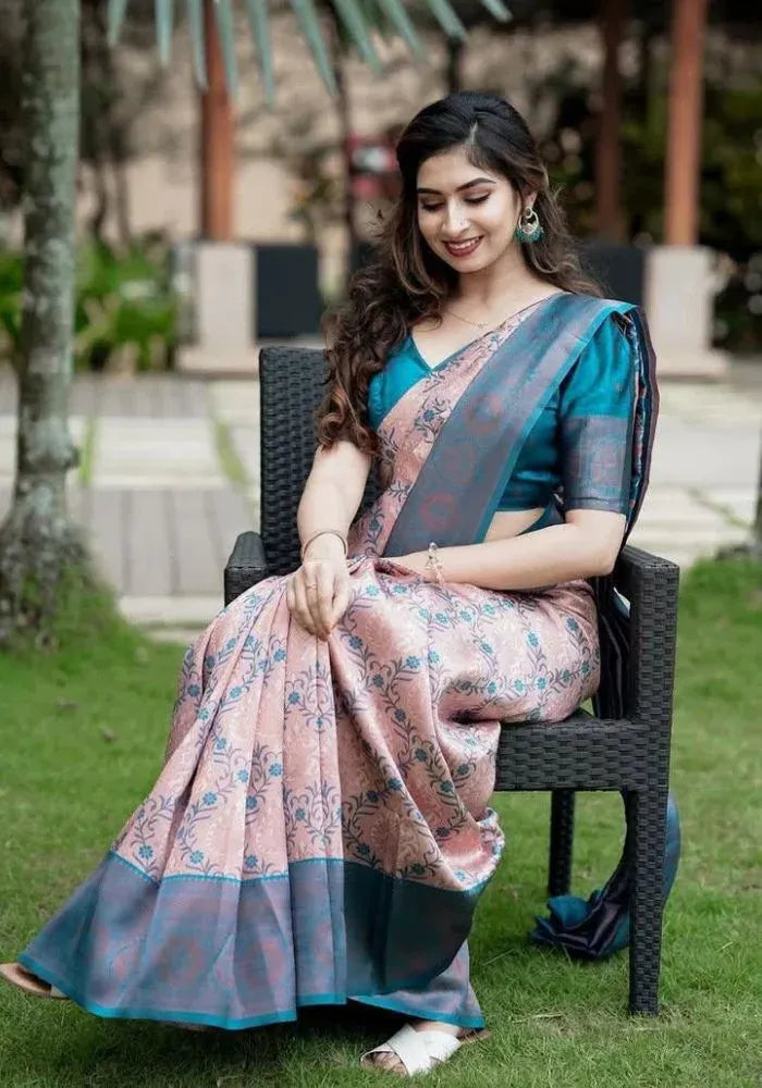kesudi woven peach silk saree