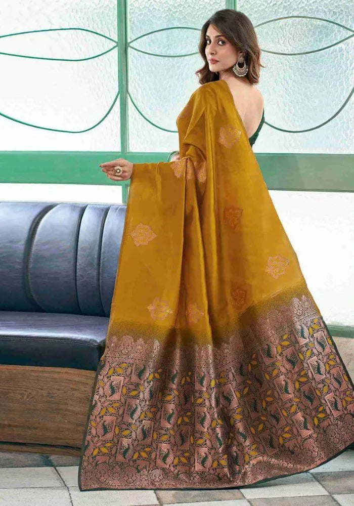 kesudi yellow silk saree