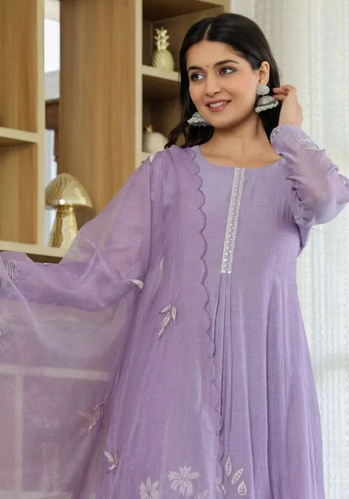 kurta set lavender cotton