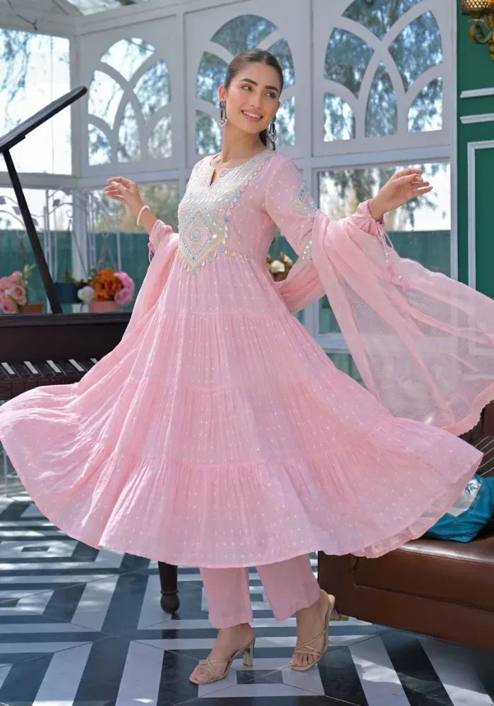 kurta set pink cotton