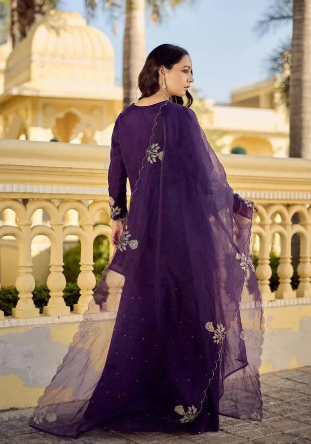 kurta set royal purple