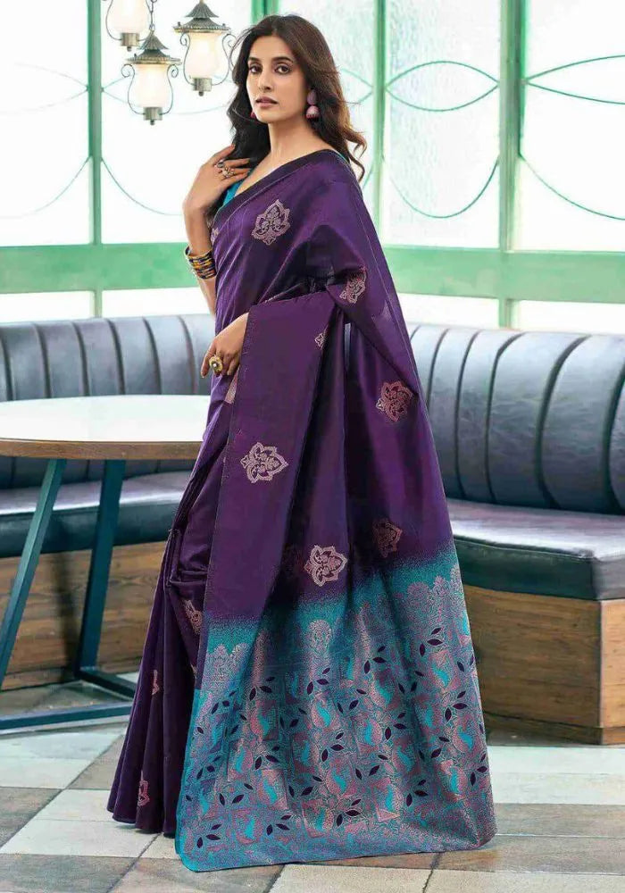 lichi purple silk saree