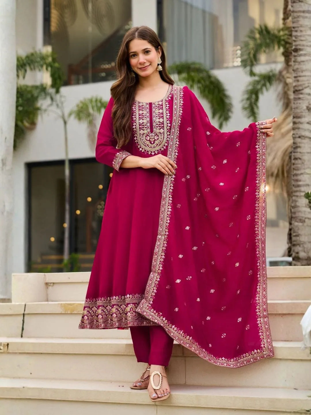 magenta kurta set