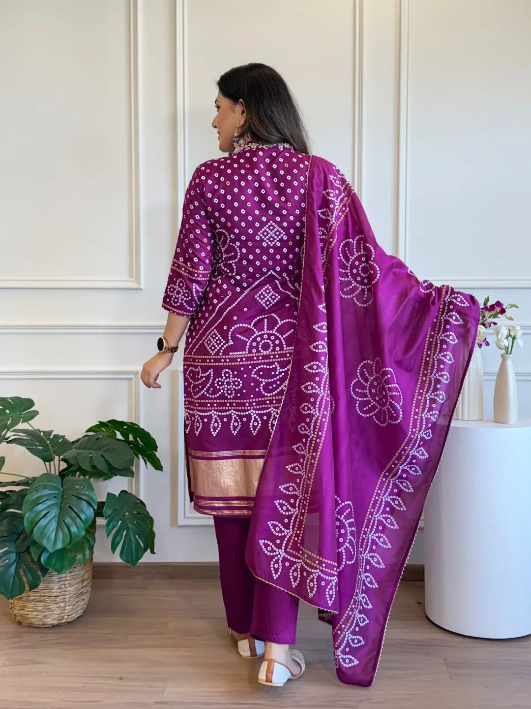 magenta viscose ethnic kurta set