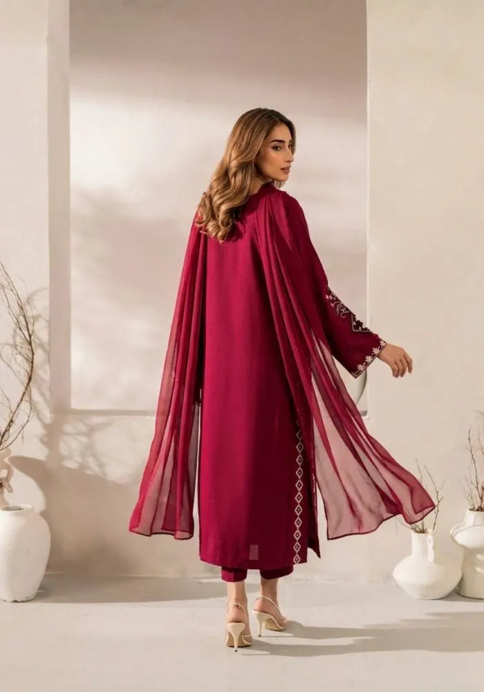 maroon embroidered kurta set online