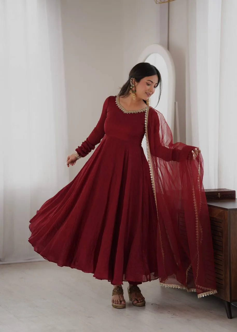 maroon wedding wear set