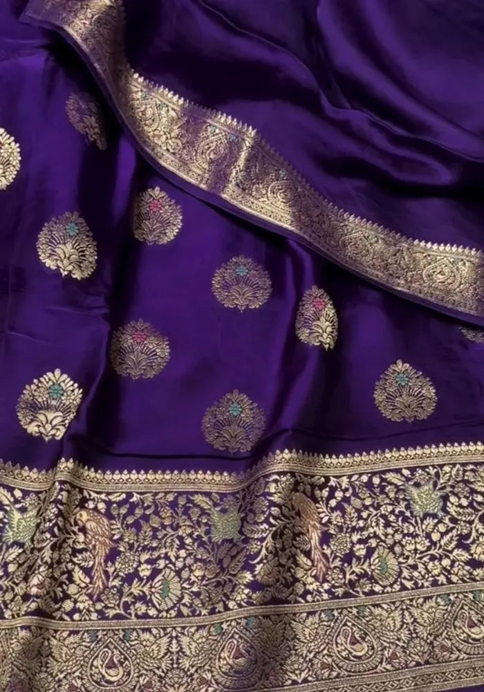 mashru purple silk saree