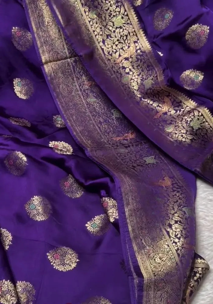 mashru silk purple saree