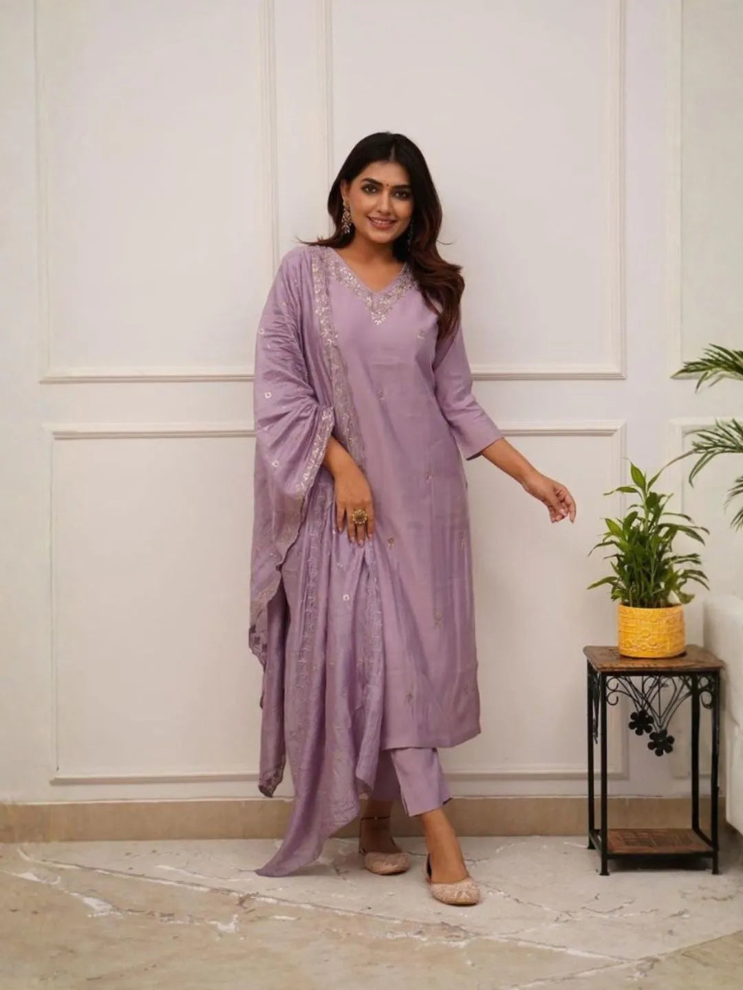 party wear embroidered kurta set