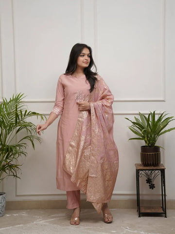 peach kurta pant set
