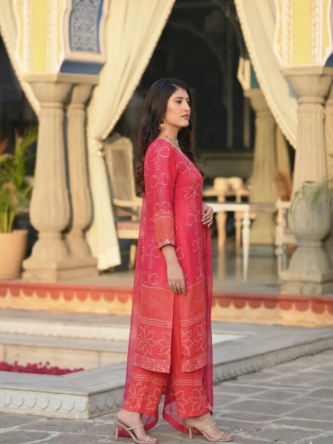 peach kurta set