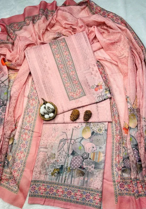 pink dress material
