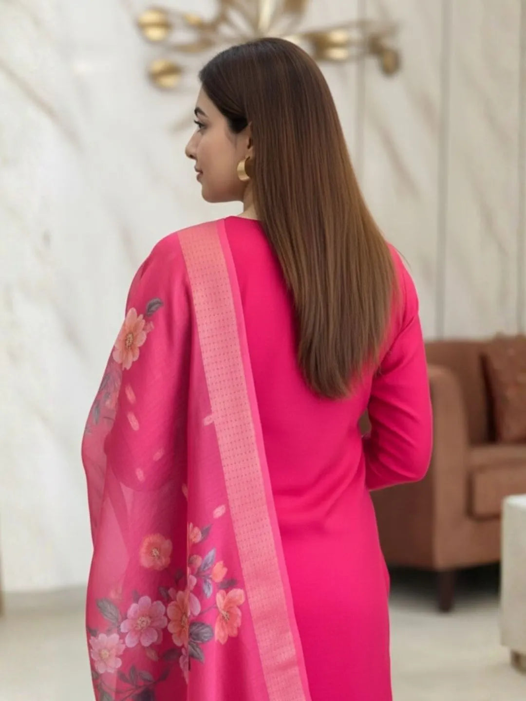 pink embroidered kurta set online