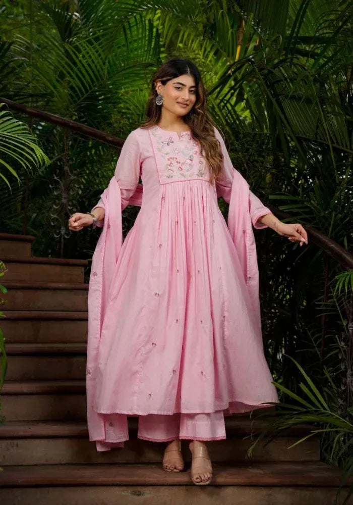 pink kurta set women