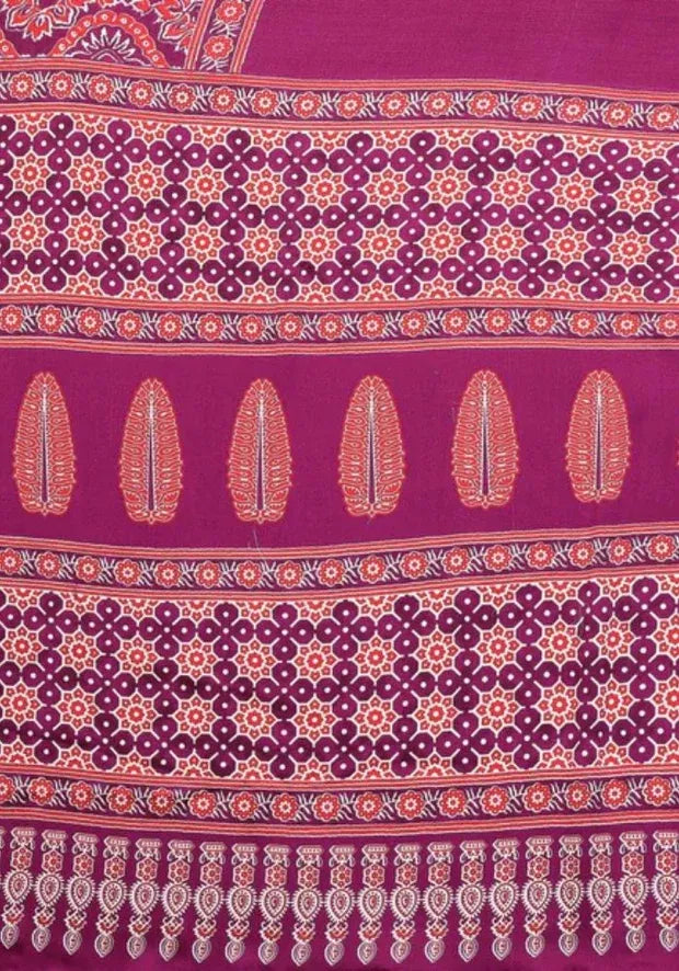 print saree wine