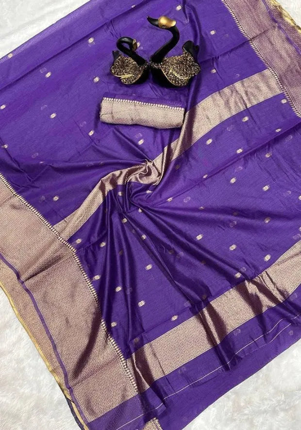 purple banarasi bridal saree
