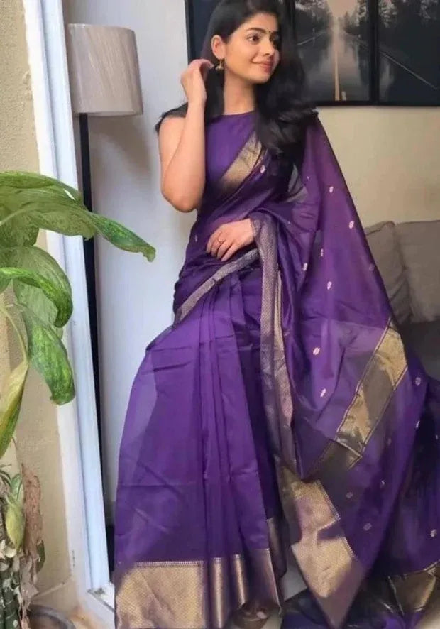 purple banarasi festival saree