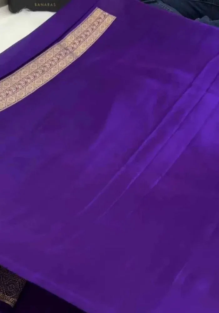 purple banarasi mashru silk saree