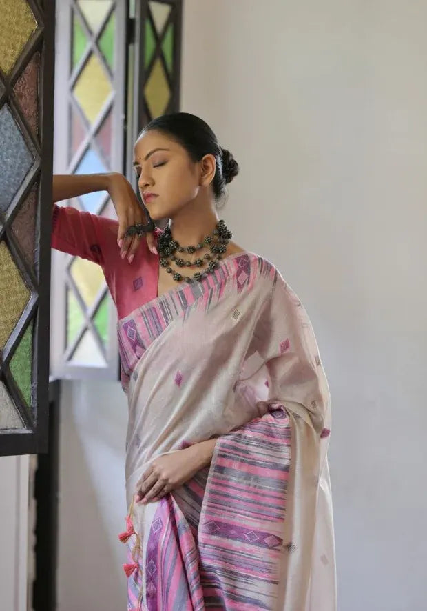 purple cotton saree