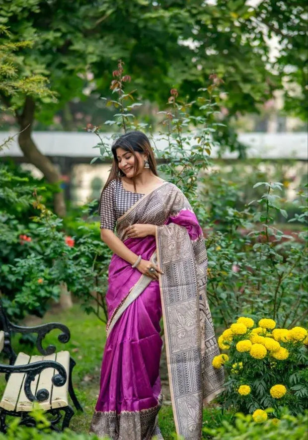 purple festival saree