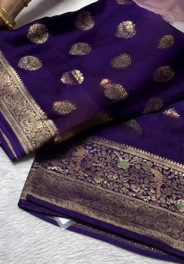 purple mashru silk saree