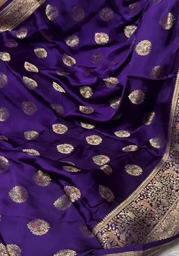 purple mashru silk sari