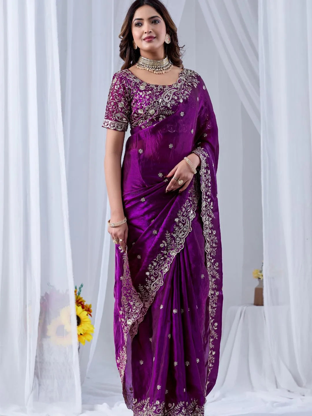 purple saree