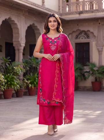 Rani Pink Rayon Kurta Set