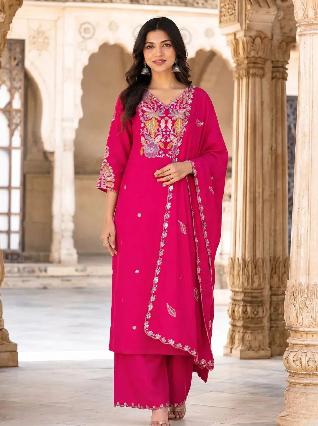 Rani Pink Kurta Set