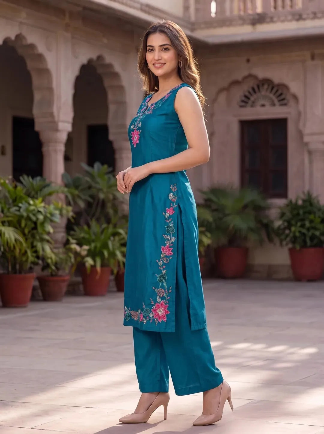 Rich Blue Rayon Kurta Set