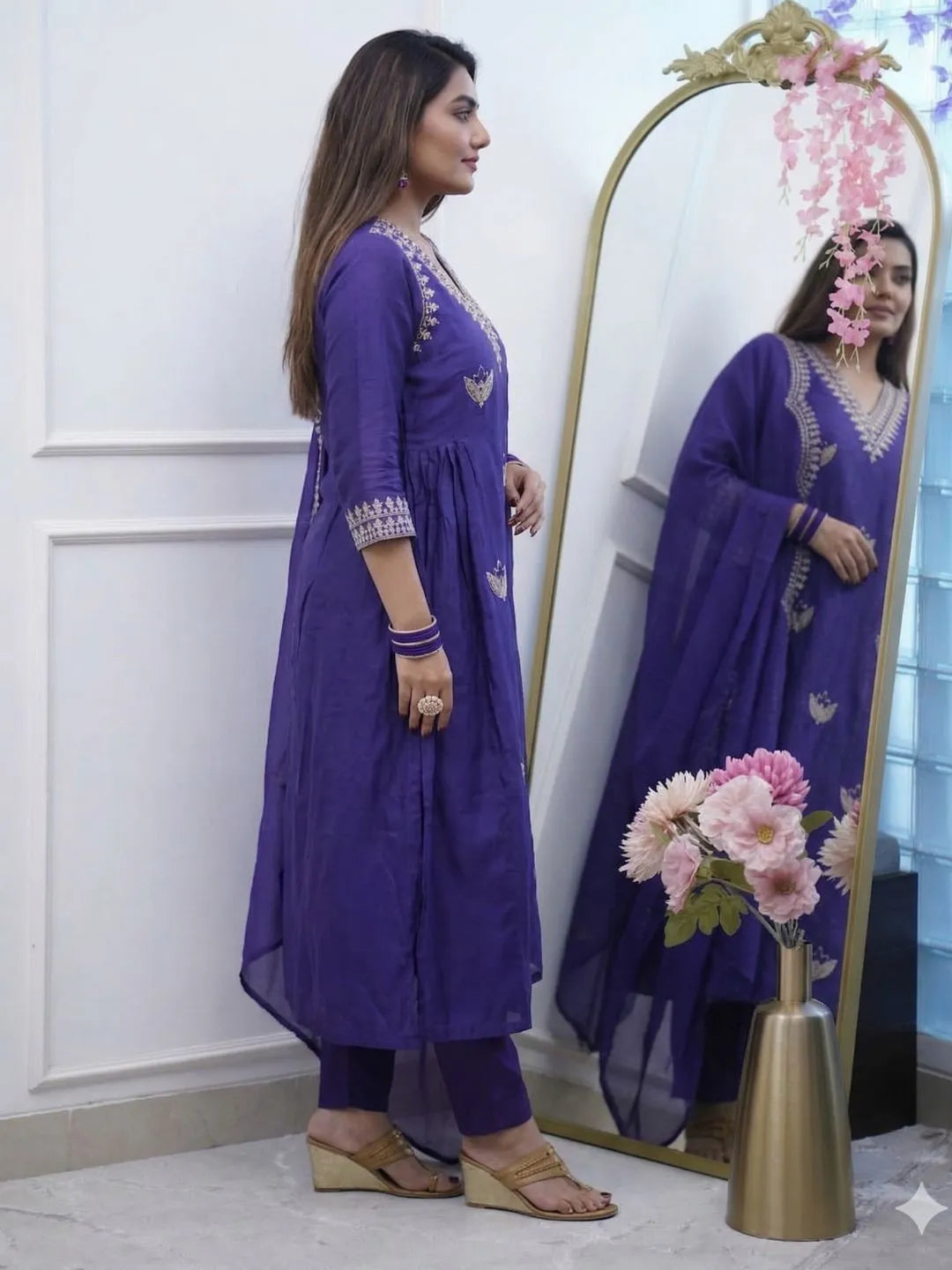 royal purple kurta set
