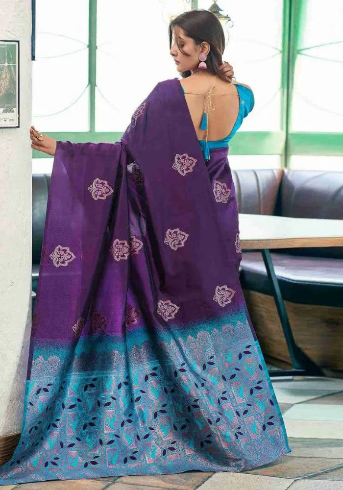 royal purple saree silk