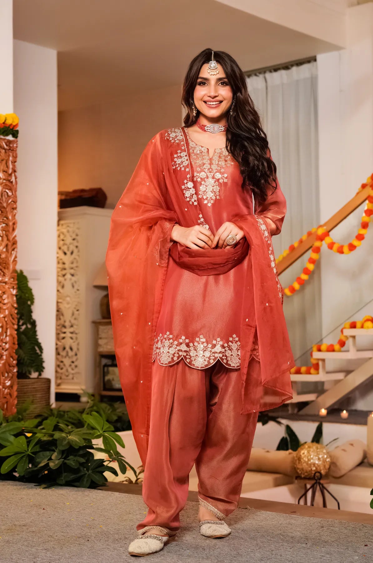 Rust orange farshi Suit