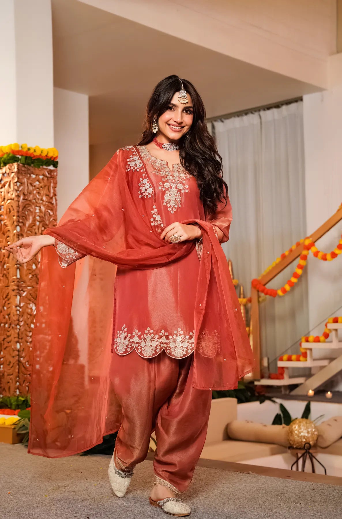 Rust Orange Tissue Suit