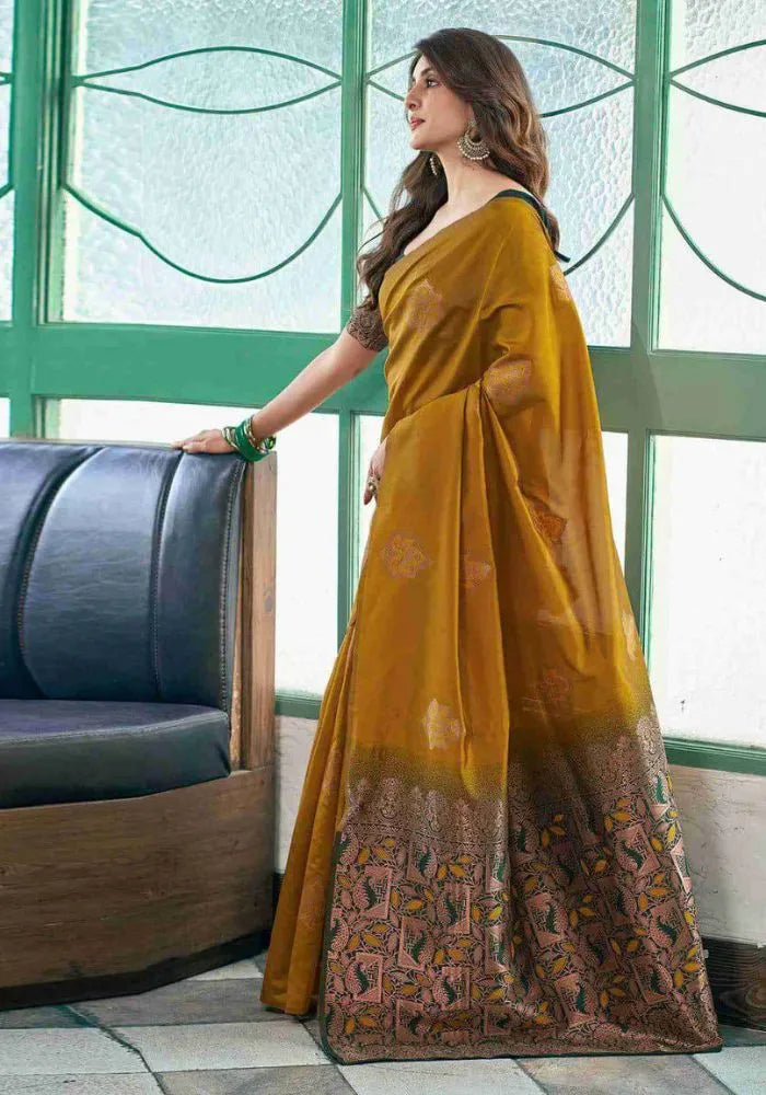 saree yellow lichi